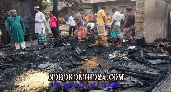 বরগুনায় বসতঘরসহ ৯টি দোকান পুড়ে ছাই