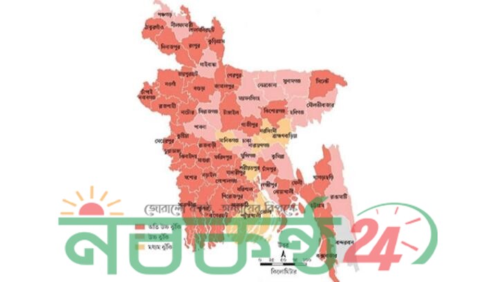অতি উচ্চ ঝুঁকিতে ব‌রিশাল পি‌রোজপুর ঝালকাঠীসহ ৪০ জেলা