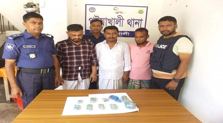 পটুয়াখালীতে ছয় হাজার পিচ ইয়াবাসহ আটক ৪