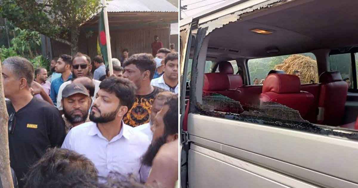 বরিশালে ইশরাকের গাড়িবহরে হামলা