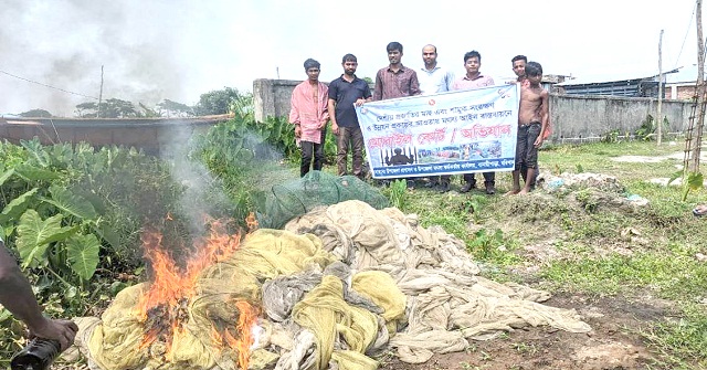 বানারীপাড়ায় চরঘেরা ও চায়না দুয়ারী জাল জব্দ!