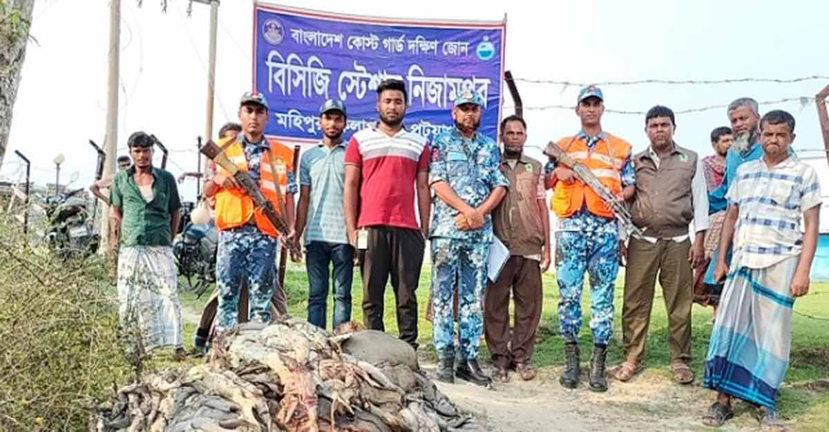 কলাপাড়ায় ৫ মণ হাঙ্গর ও ৫টি শাপলাপাতা মাছ জব্দ