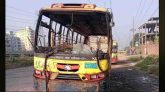 ডেমরায় বাসে আগুন: ঘুমন্ত হেলপারের মৃত্যু, দগ্ধ এক